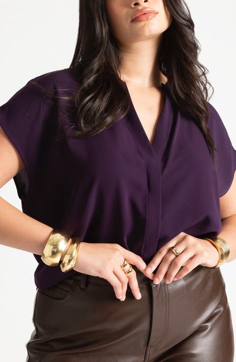 Notch Collar Blouse
