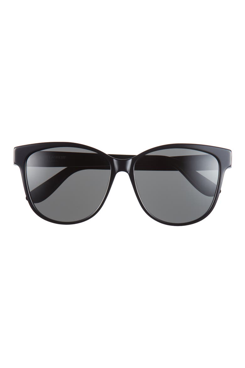 58mm Oval Sunglasses, Main, color, BLACK BLACK GREY