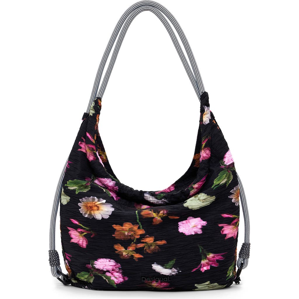 Desigual Ruched Floral Shoulder Bag