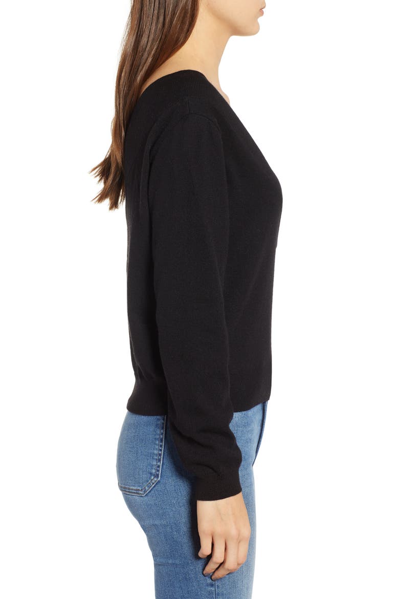 Double-V Pullover, Alternate, color, BLACK