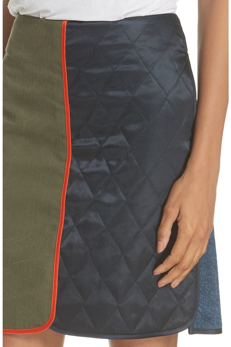 Mixed Media Miniskirt, Alternate, color, MULTI
