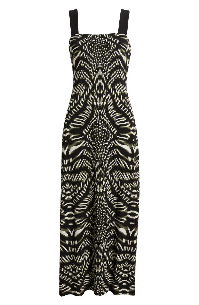 Connected Apparel Printed Maxi Dress, Main, color, Olive