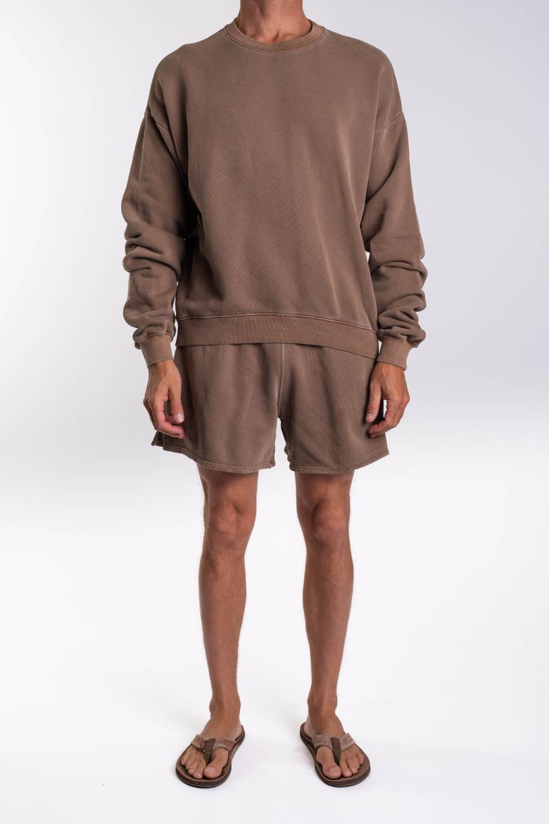 Gender Inclusive French Terry Day Short, Alternate, color, Brownstone