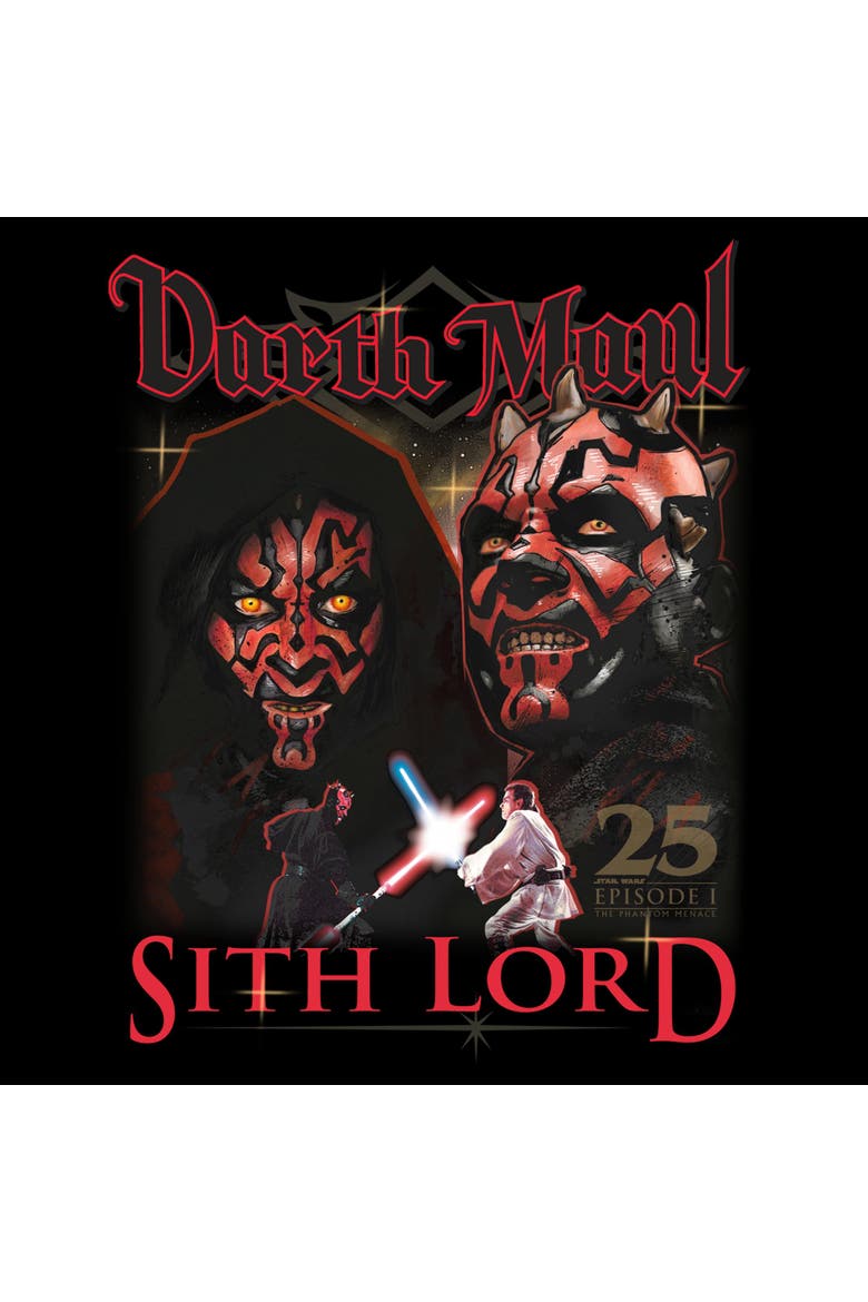 Mens Star Wars Darth Maul Sith Lord Poster T Shirt, Alternate, color, Black