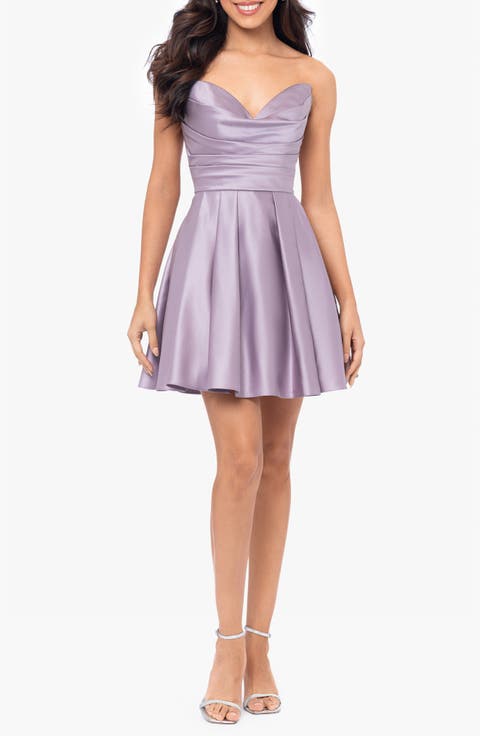 Strapless Satin Minidress