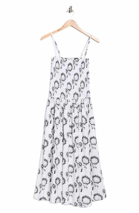 Madewell Peony Smocked Cotton Midi Sundress