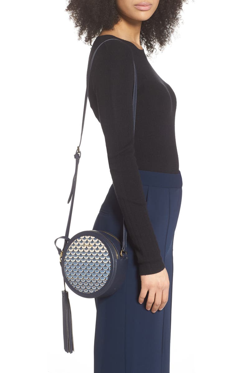 Ted Baker London Betrice Masquerade Faux Leather Crossbody Bag, Alternate, color, Navy