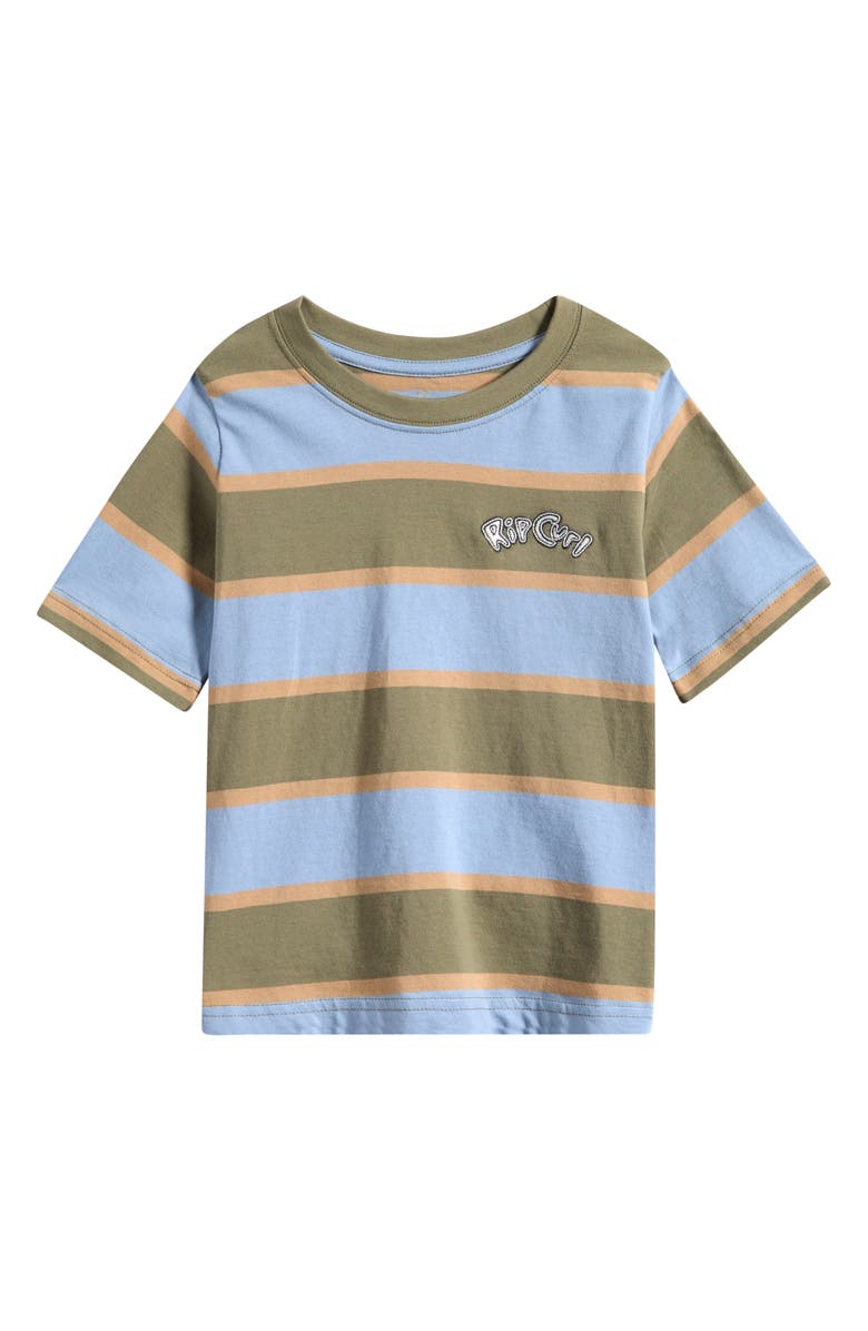 Rip Curl Kids' Ride the Wave Stripe Cotton T-Shirt, Main, color, Faded Denim