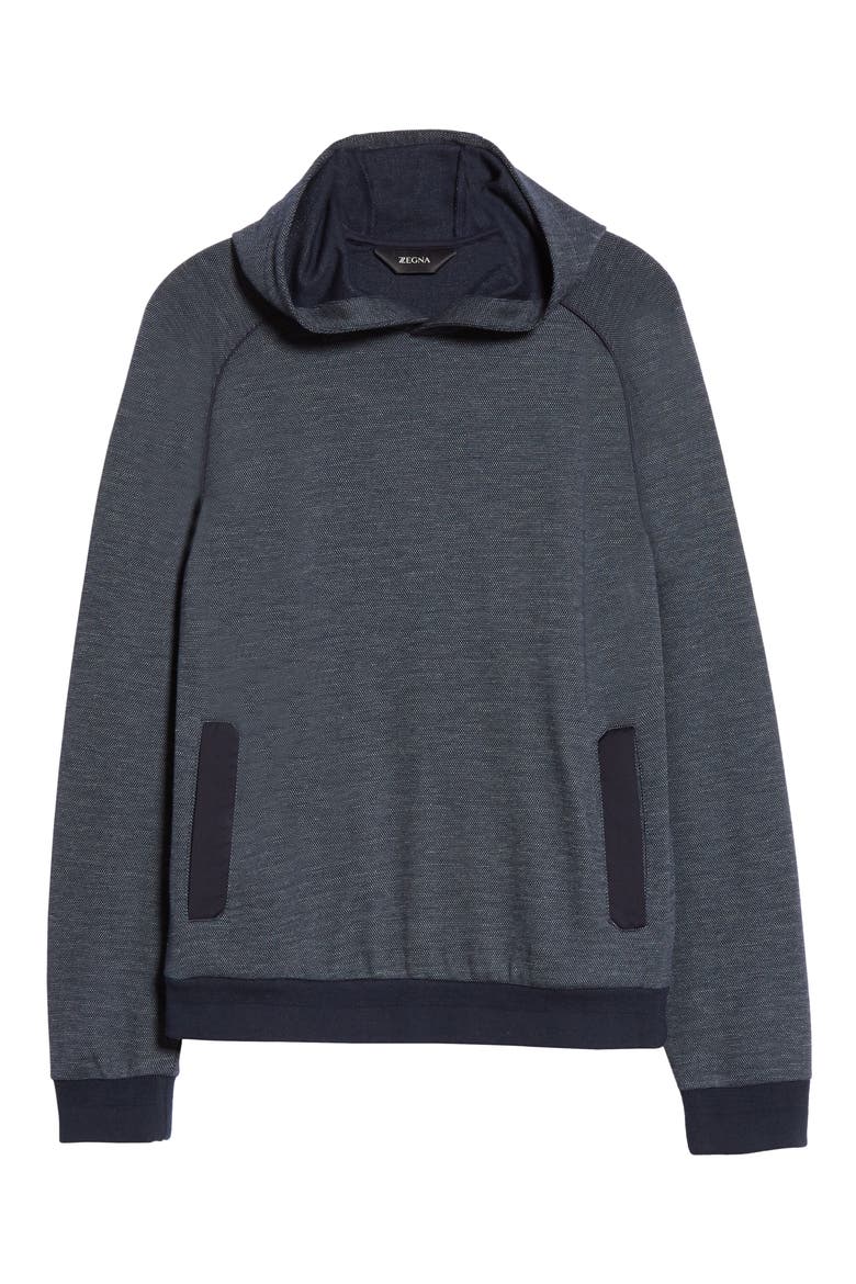 Cotton Blend Hoodie, Alternate, color, NAVY