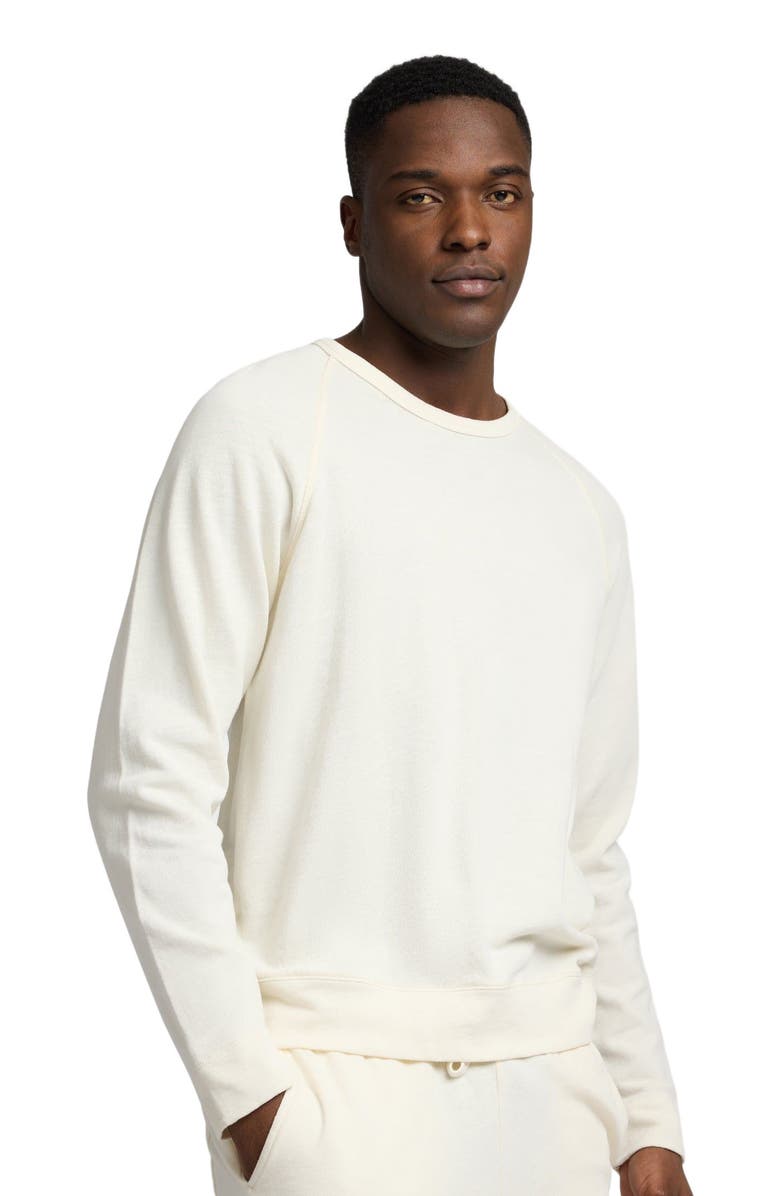 Onia Slub Terry Crewneck Sweater, Alternate, color, Egret