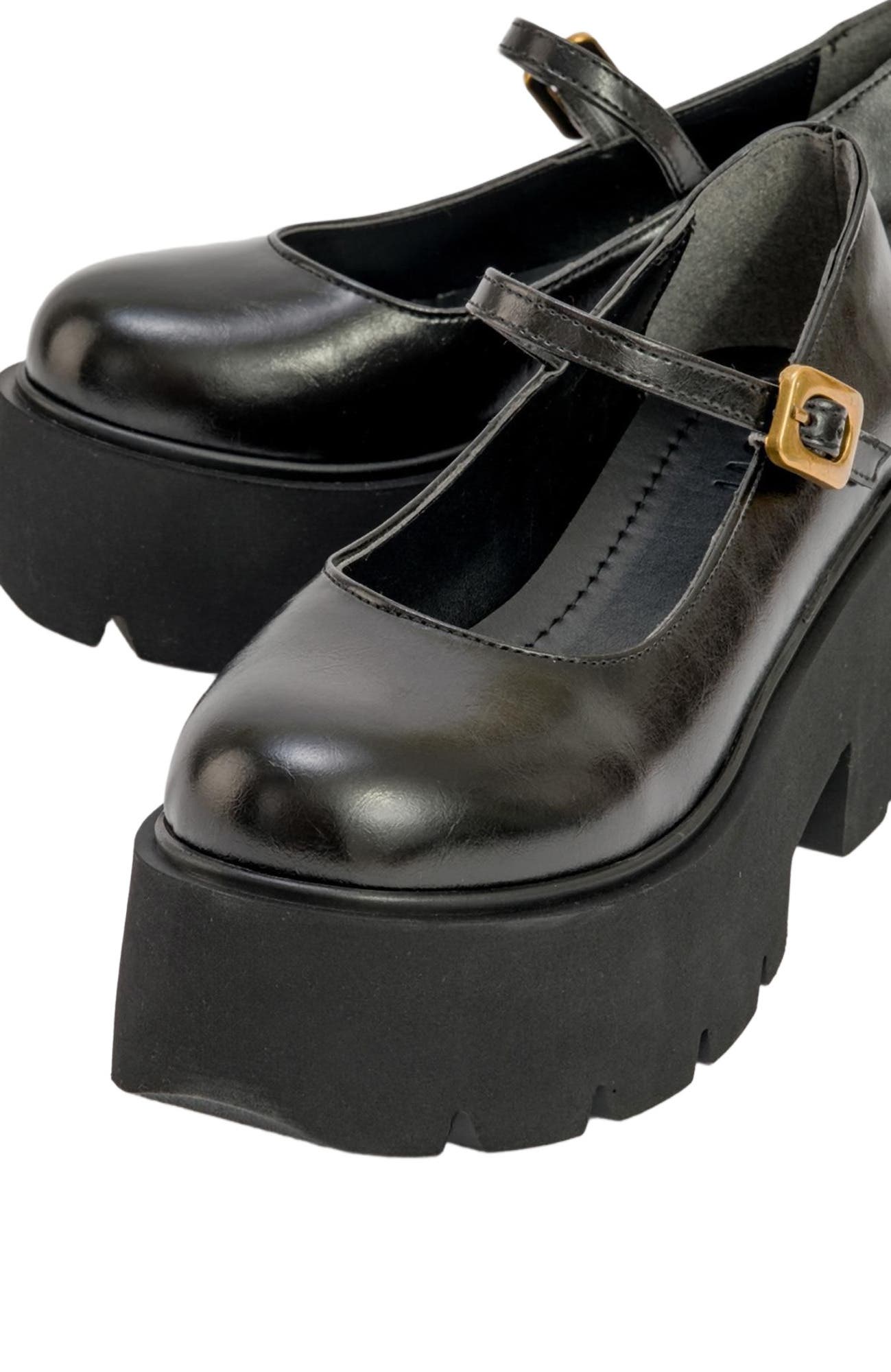 Prologue Shoes Linley Platform Mary Jane Shoes, Alternate, color, Black Faux Leather