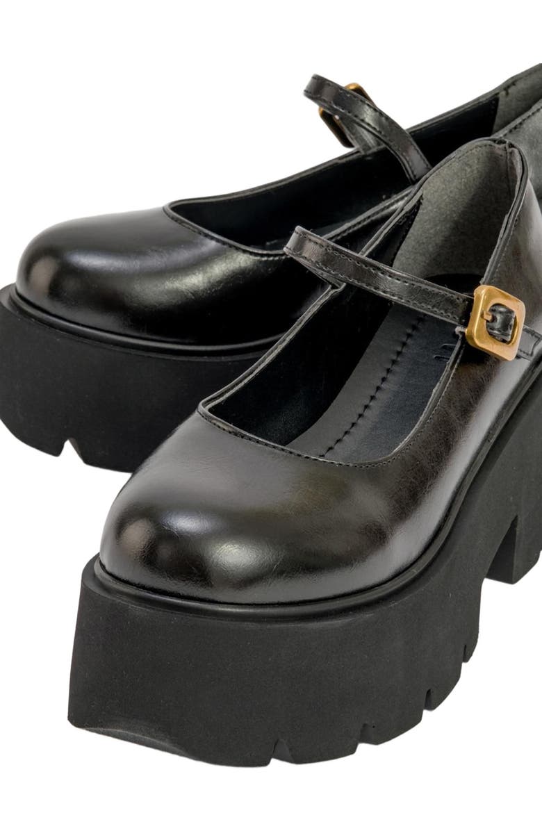 Prologue Shoes Linley Platform Mary Jane Shoes, Alternate, color, Black Faux Leather