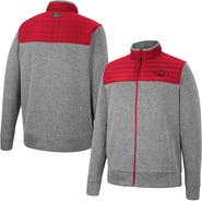 COLOSSEUM Men's Colosseum Gray/Cardinal Arkansas Razorbacks Putter Herringbone Full-Zip Jacket