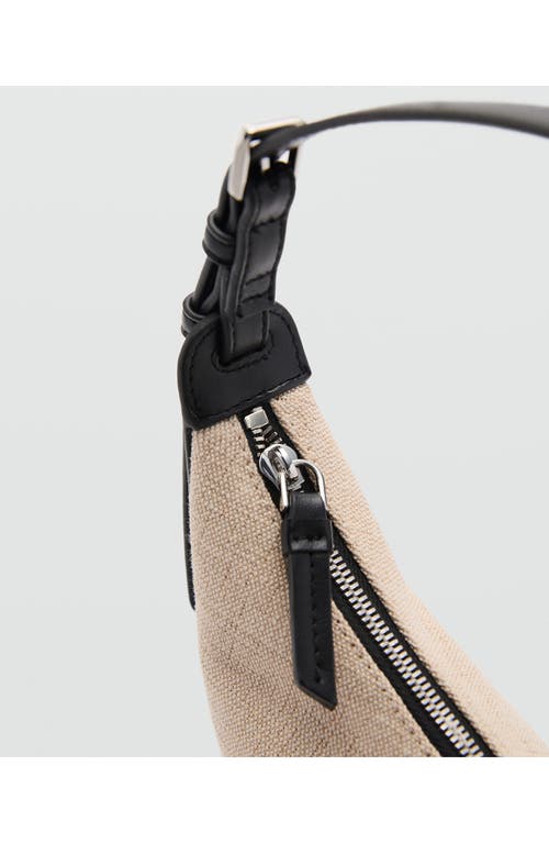 Mango Mini Oval Linen Blend Shoulder Bag