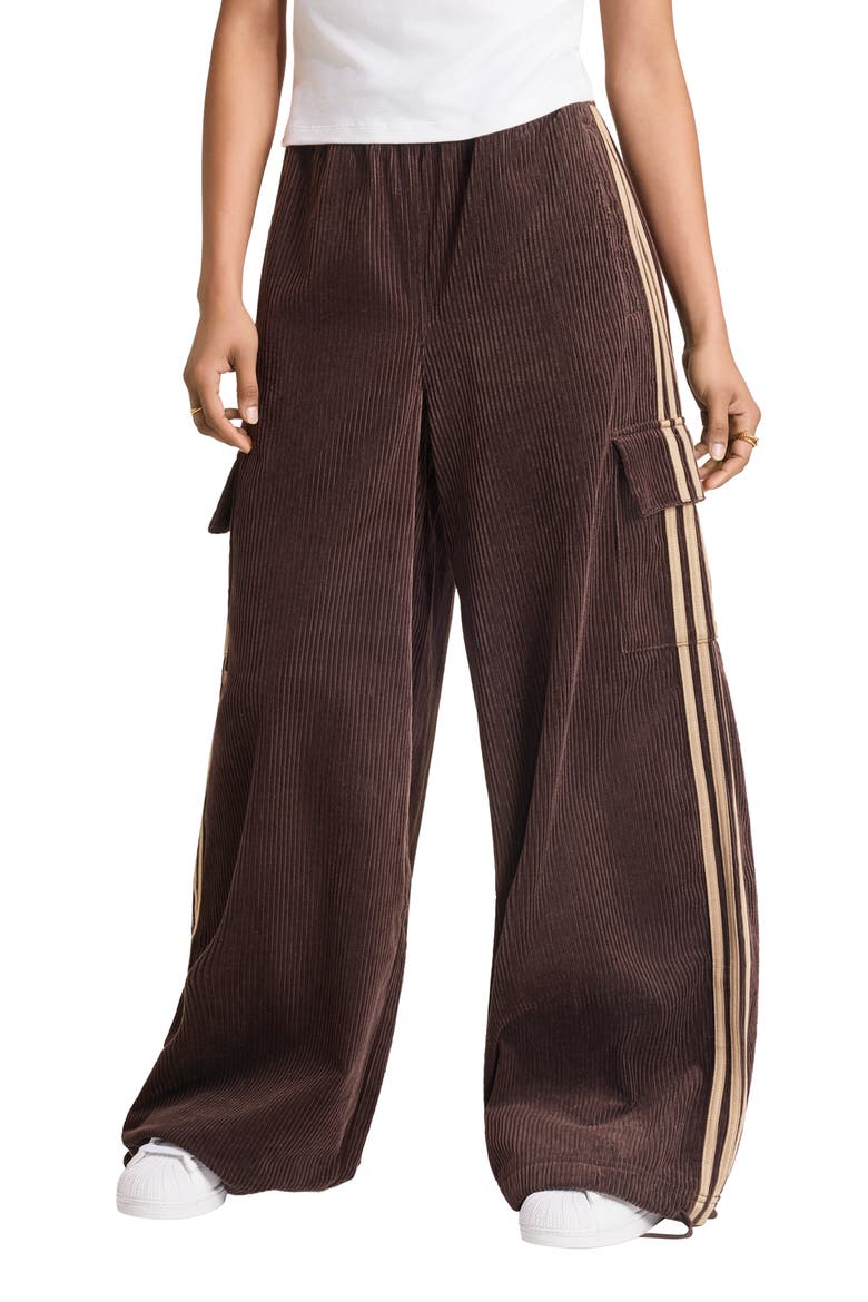 Corduroy 3-Stripes Cargo Pants, Main, color, AURORA COFFEE/ KHAKI SIX