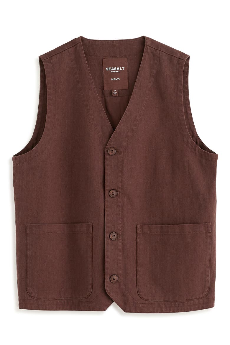 Tollgate Linen & Organic Cotton Vest, Alternate, color, SEEDBED