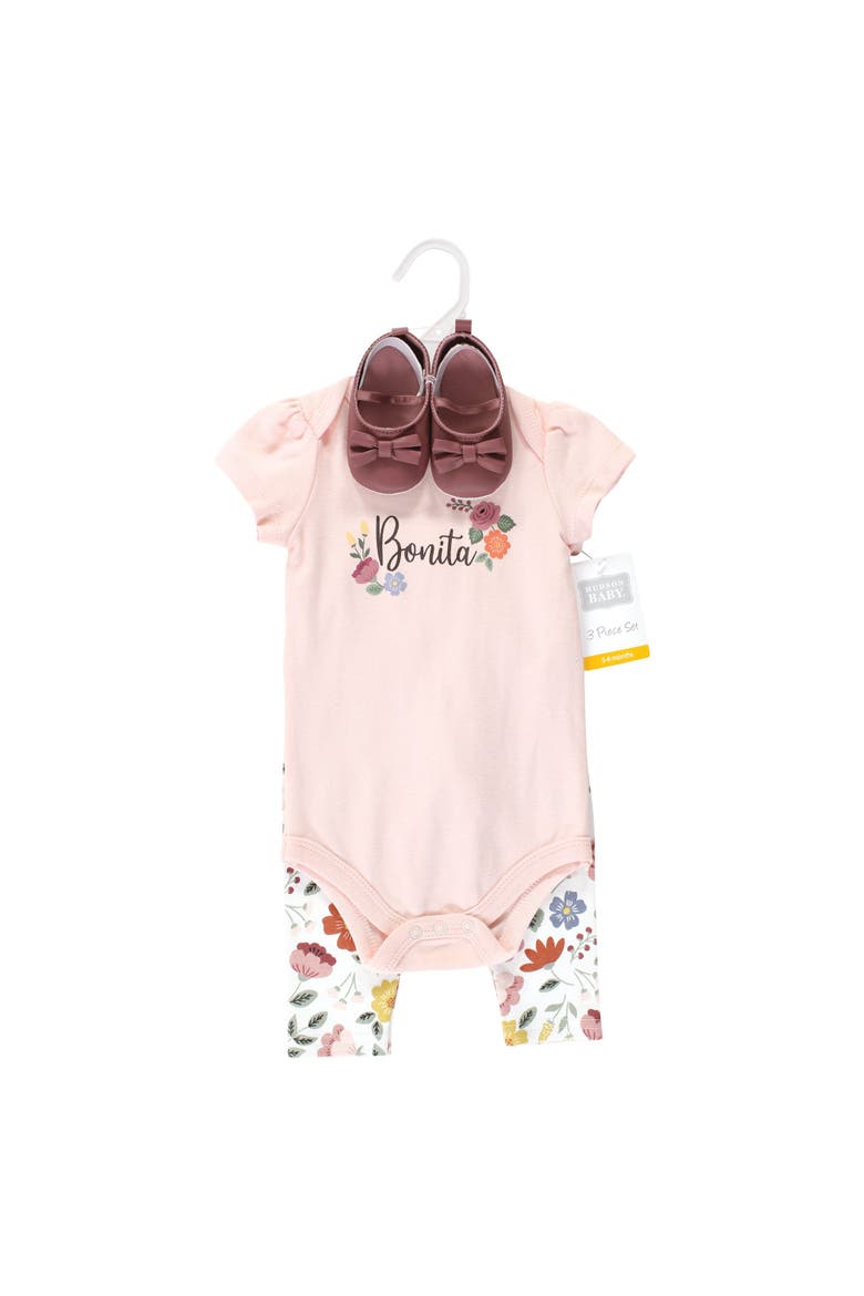 Soft Cotton Collection Bodysuit, Pants, and Footwear Collection, Alternate, color, Bonita Short Sleeve