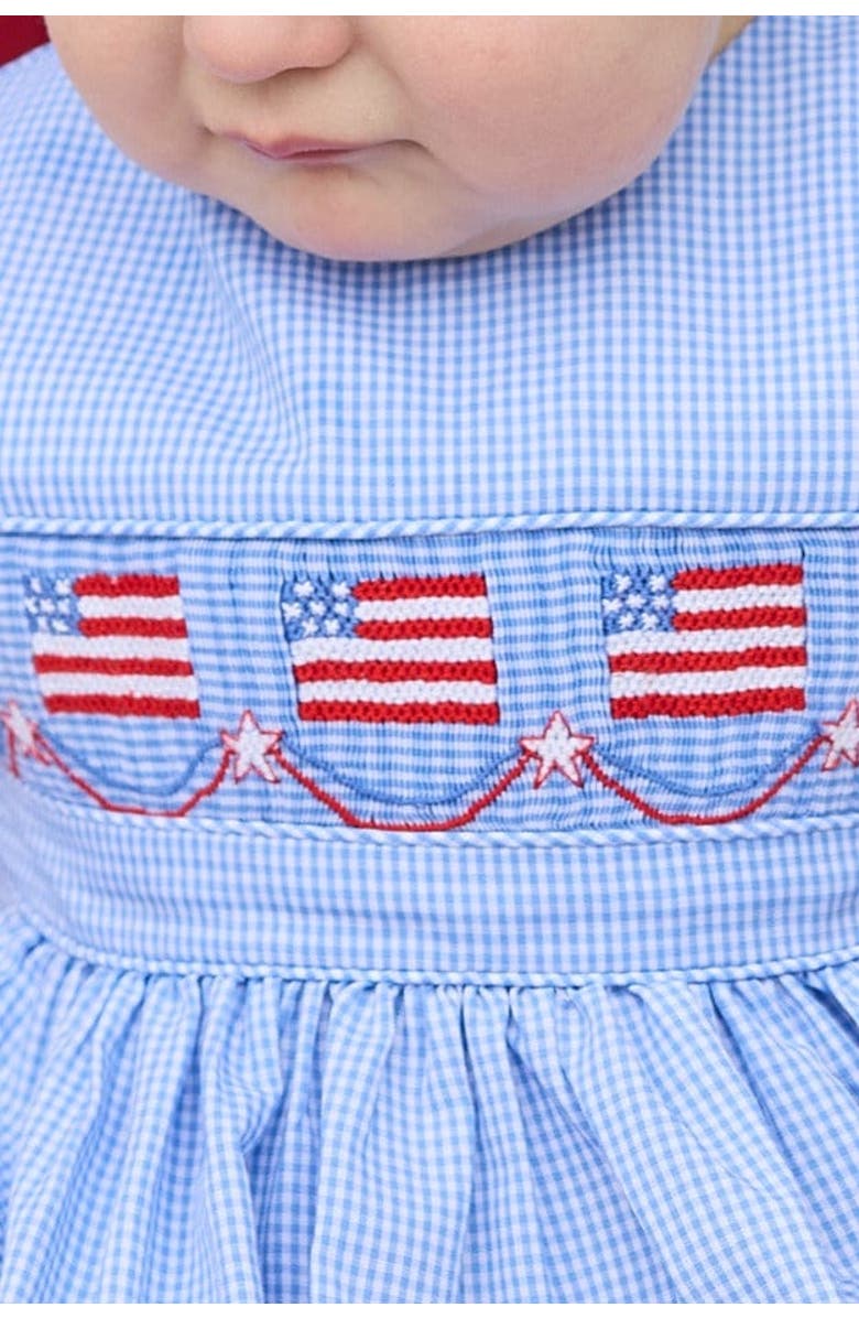 Little English Smocked Apron Bubble, Alternate, color, Flags