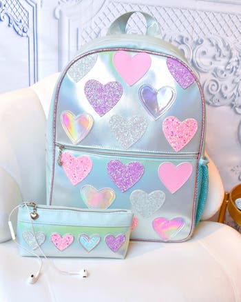 Kids' Hearts Large Backpack & Pencil Case Set