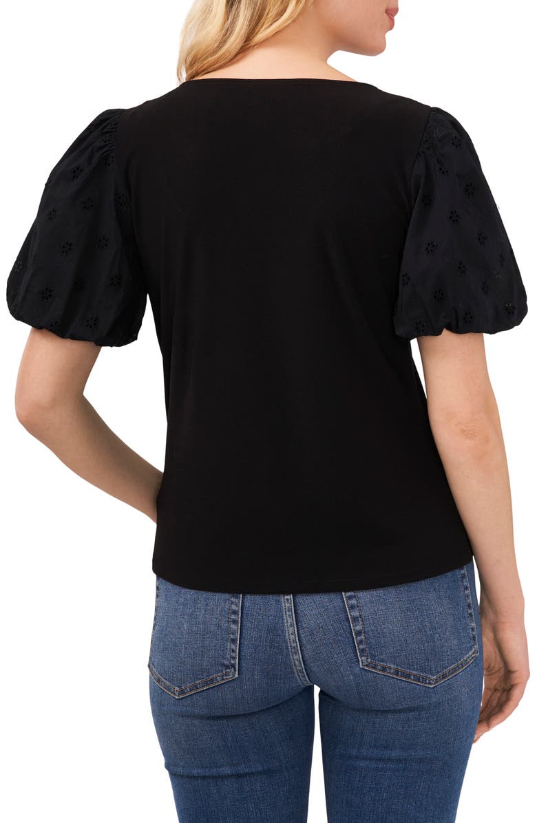CeCe Square Neck Puff Sleeve Top, Alternate, color, 