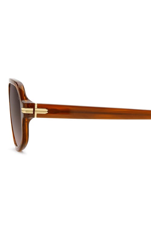 Stuart Weitzman 54mm Gradient Rectangular Aviator Sunglasses In Brown
