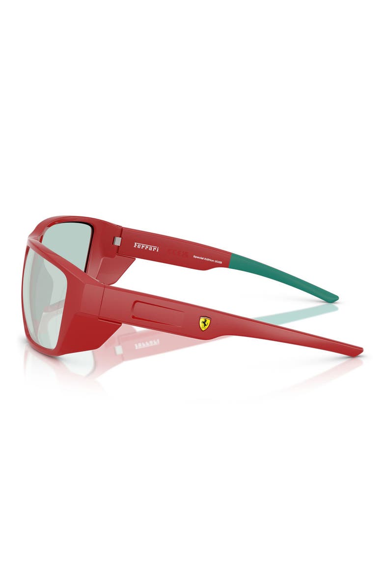 61mm Rectangular Sunglasses, Alternate, color, RED / MIRROR BLUE