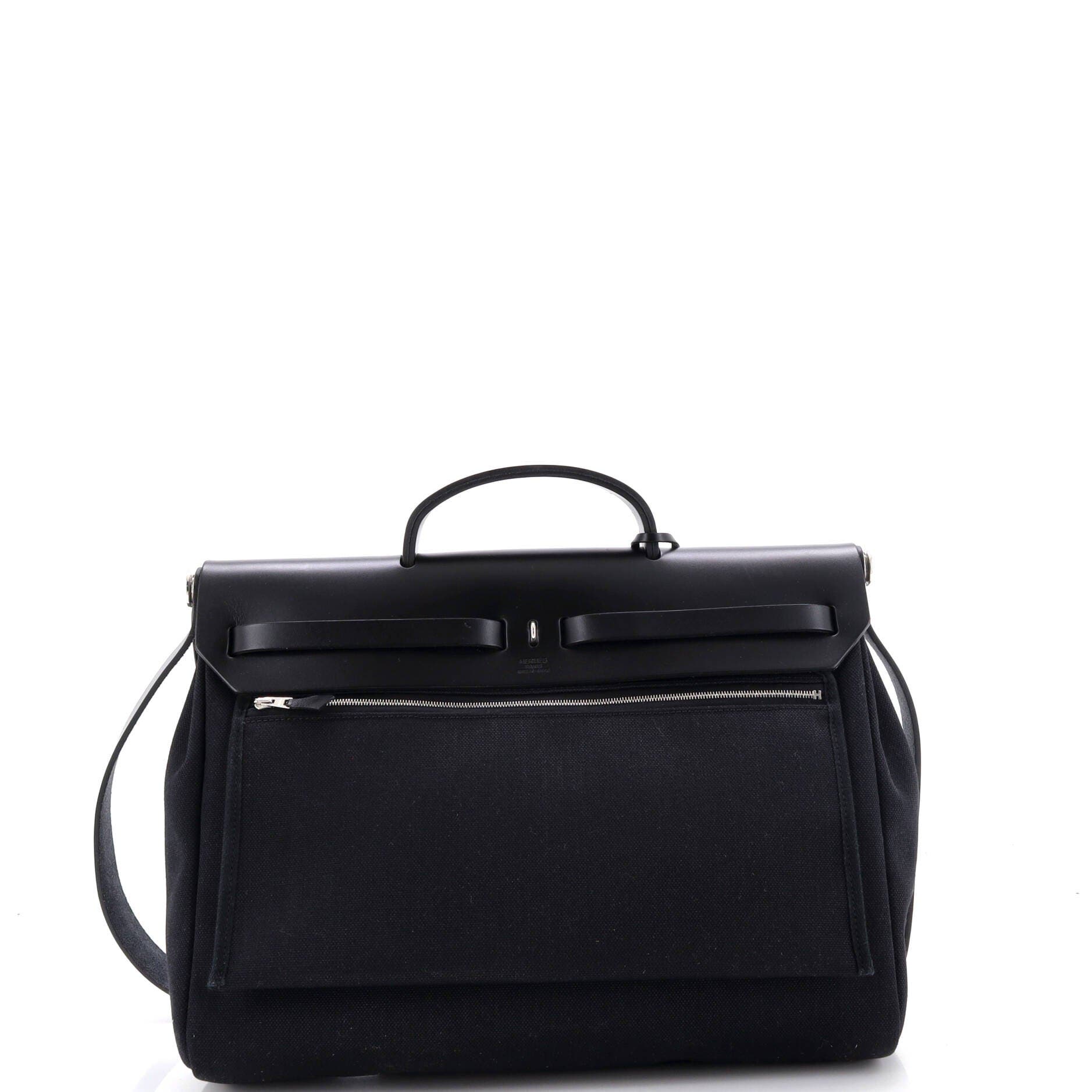 Herbag Zip Leather and Toile 39, Alternate, color, Black