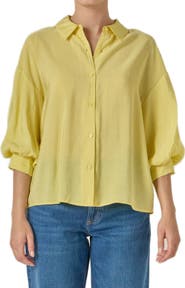 English Factory Balloon Sleeve Button-Up Shirt