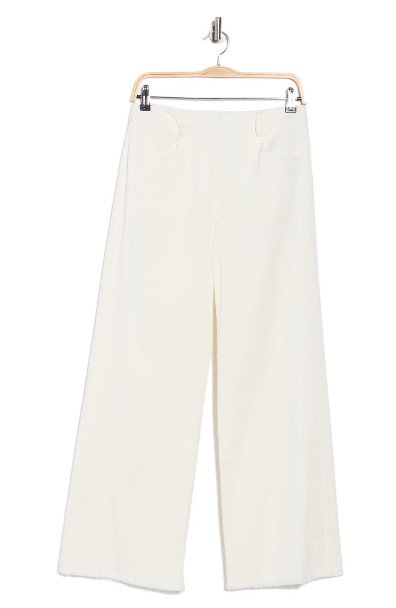 TWP High Waist Fray Hem Wide Leg Pants, Alternate, color, Bone