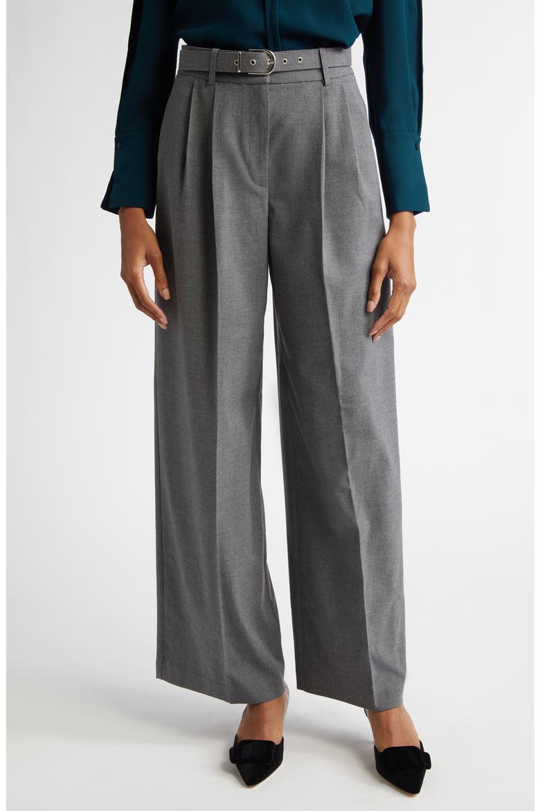 Freja Belted Wide Leg Pants, Main, color, GREY