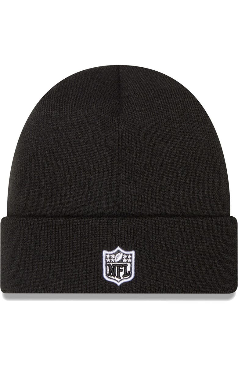 New Era Men's New Era Black Las Vegas Raiders Blackletter Cuffed Knit Hat, Alternate, color, 