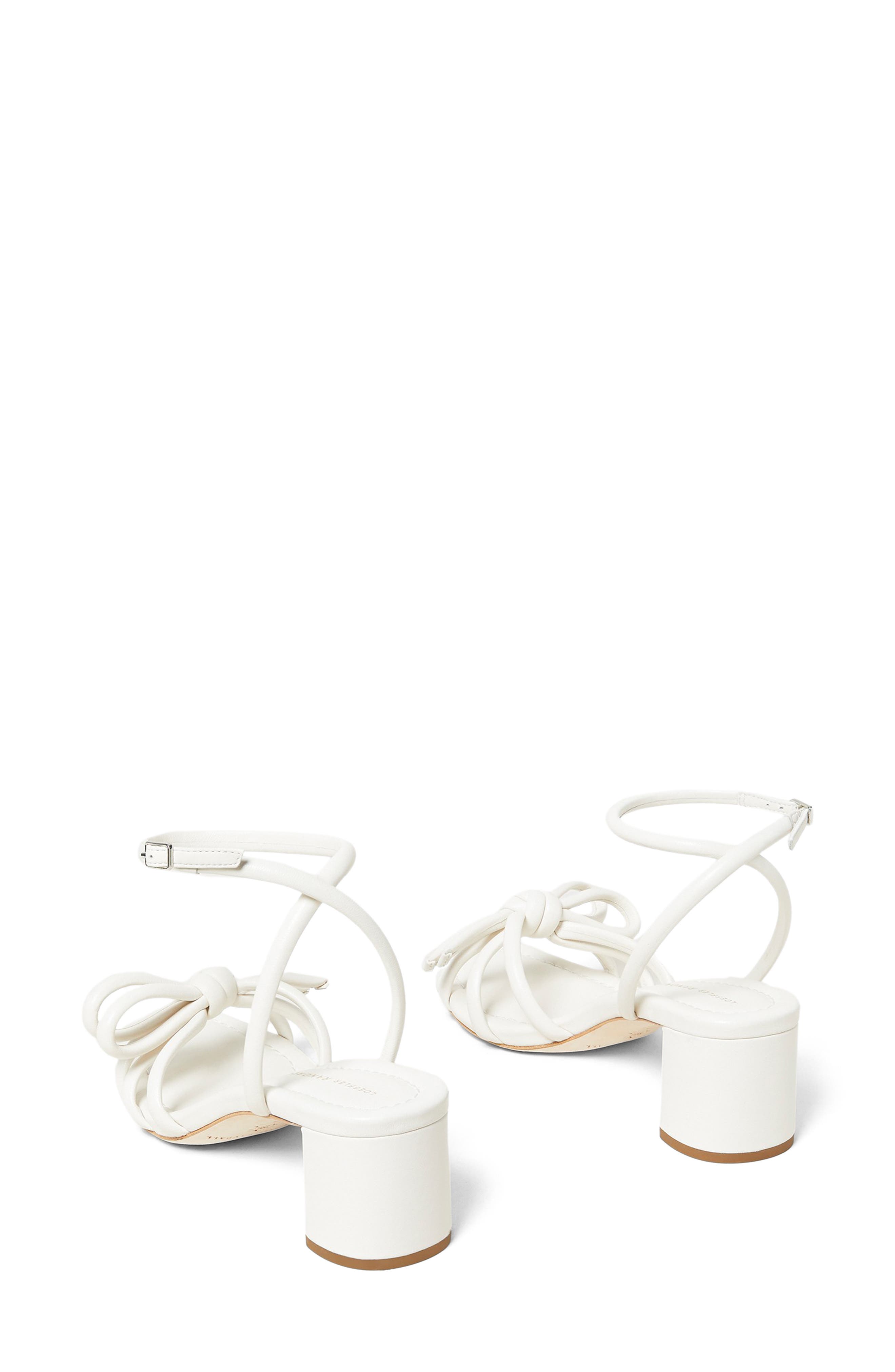 Loeffler Randall Mikel Leather Bow Sandal, Alternate, color, White