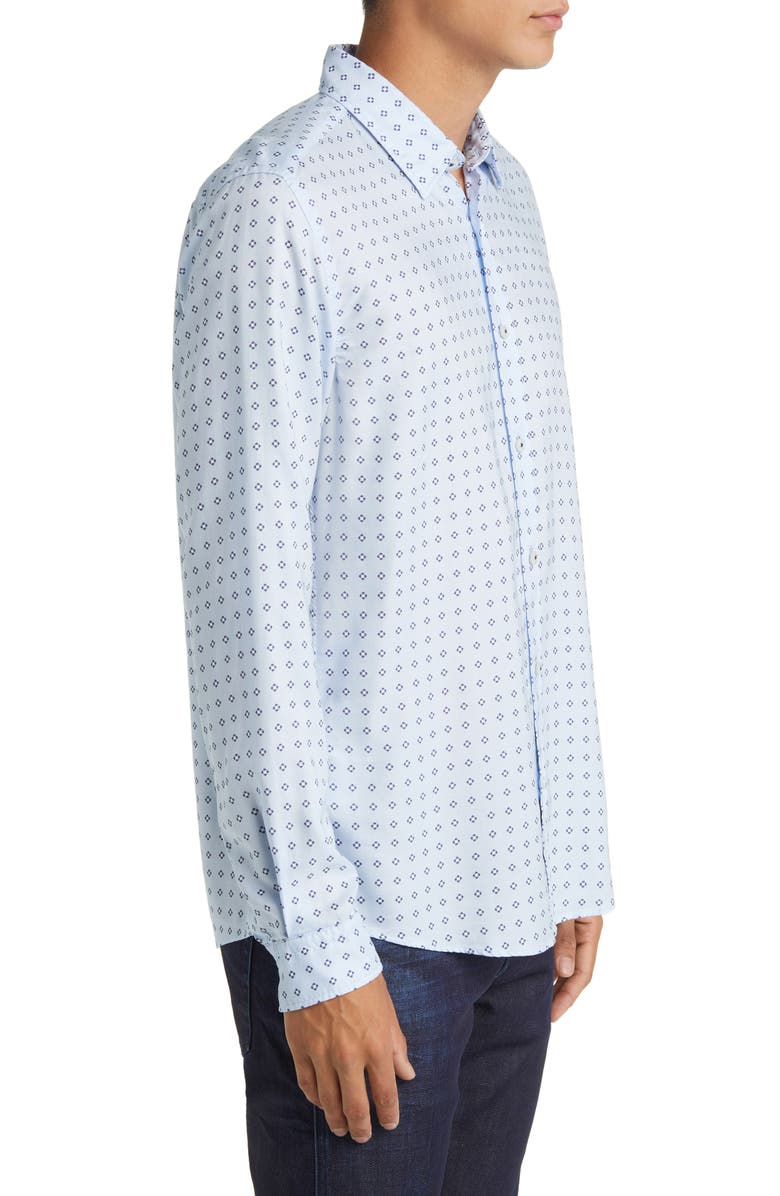 BOSS Roan Kent Slim Fit Foulard Print Cotton Button-Up Shirt, Alternate, color, 