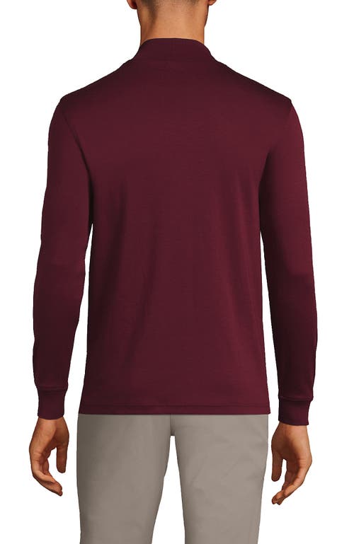 Lands' End Cotton Supima Mock Turtleneck In Burgundy