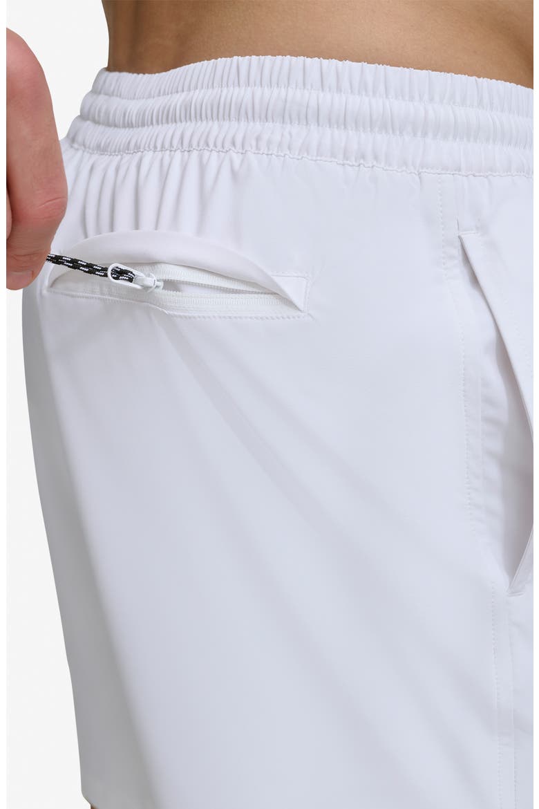 Modern Paisley Swim Trunks, Alternate, color, WHITE