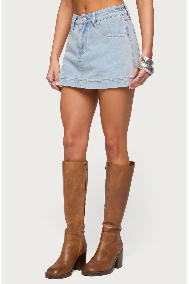 Shanice Low Rise Denim Miniskort, Alternate, color, LIGHT-BLUE