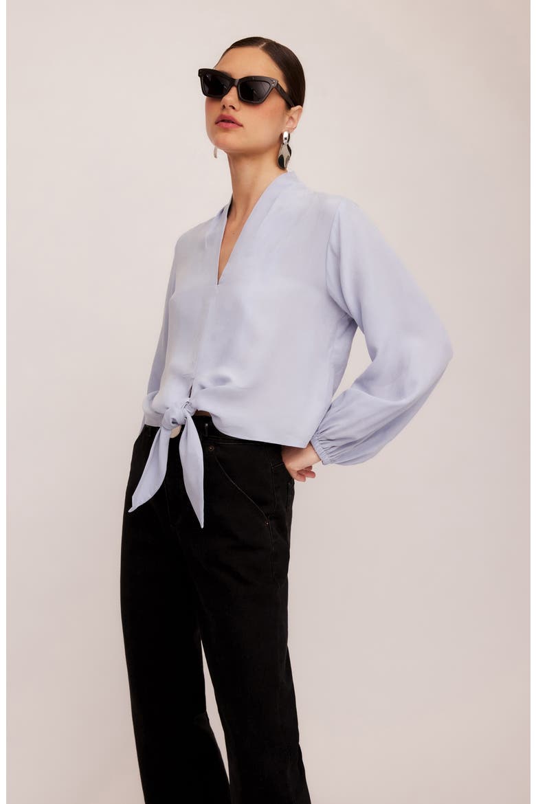 Capri Tie Hem Top, Alternate, color, SKY