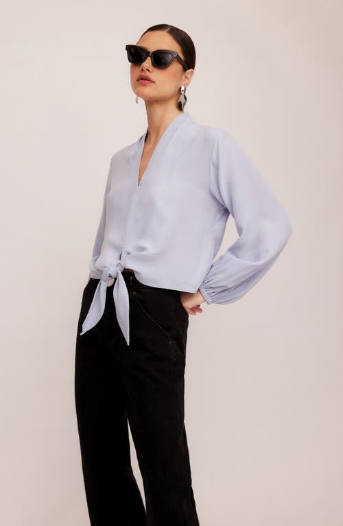 Fifteen Twenty Capri Tie-front Blouse In Sky Blue In Blue