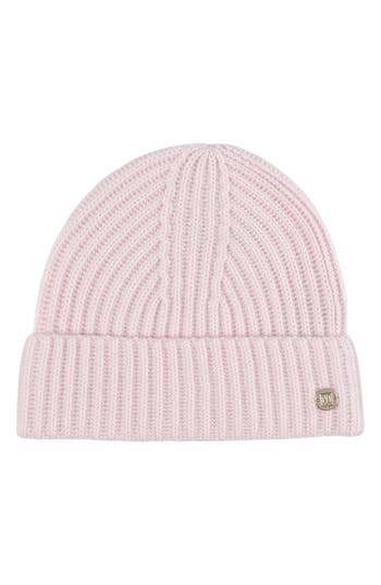 Bruno Magli Cashmere Ribbed Knit Beanie In Pink