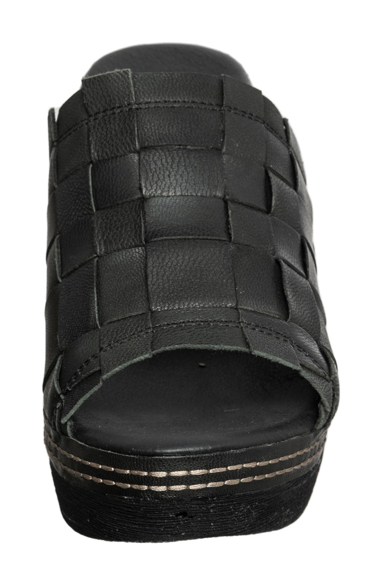 ANTELOPE Tamia Weave Slide Sandal, Alternate, color, Black Leather