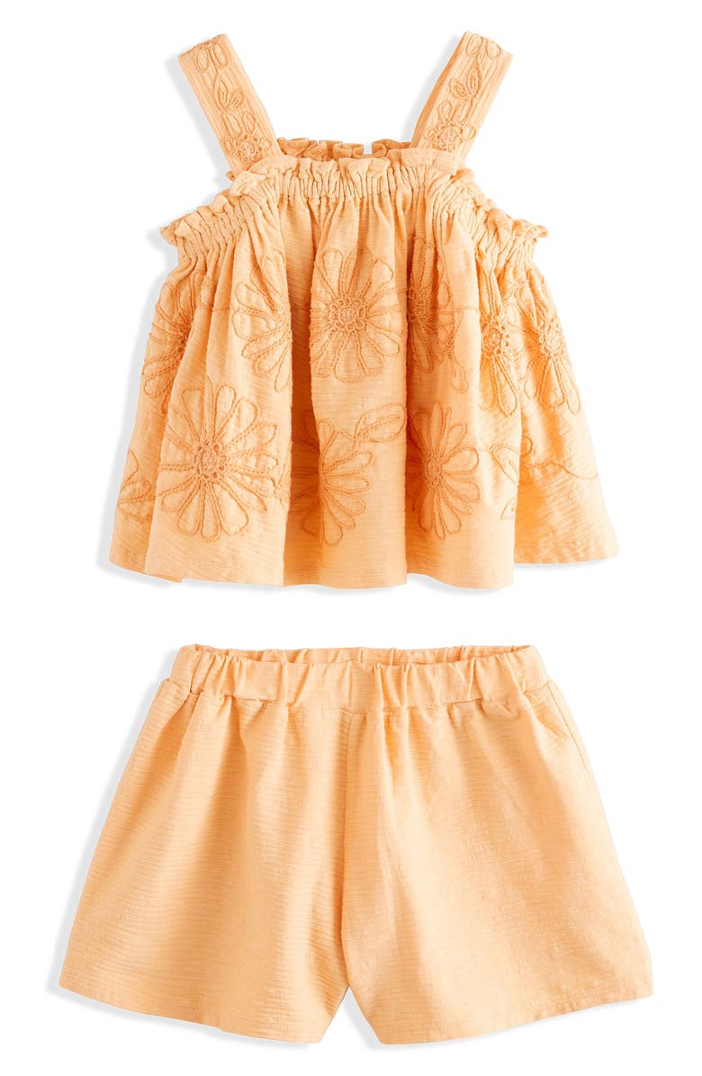 NEXT Kids' Embroidered Tank & Shorts Set, Main, color, Yellow