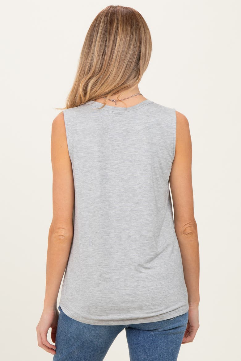 Gray Double Layer Nursing Tank Top, Alternate, color, Heather Grey