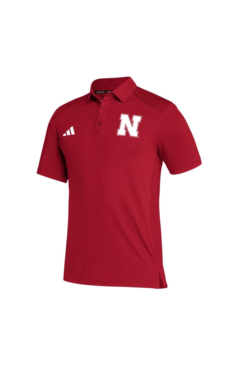 adidas Men's adidas Scarlet Nebraska Huskers Strategy AEROREADY Polo, Alternate, color,