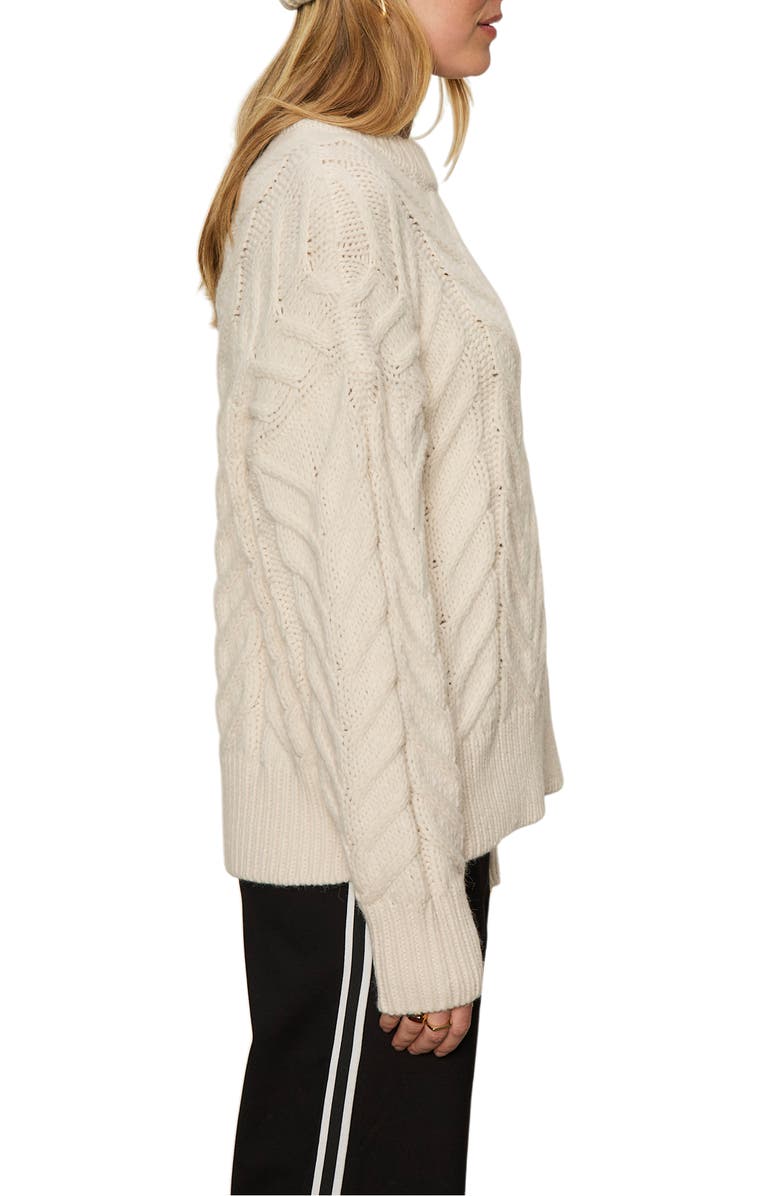 Sanctuary Snow Bunny Statement Cable Stitch Sweater, Alternate, color, Chalk White