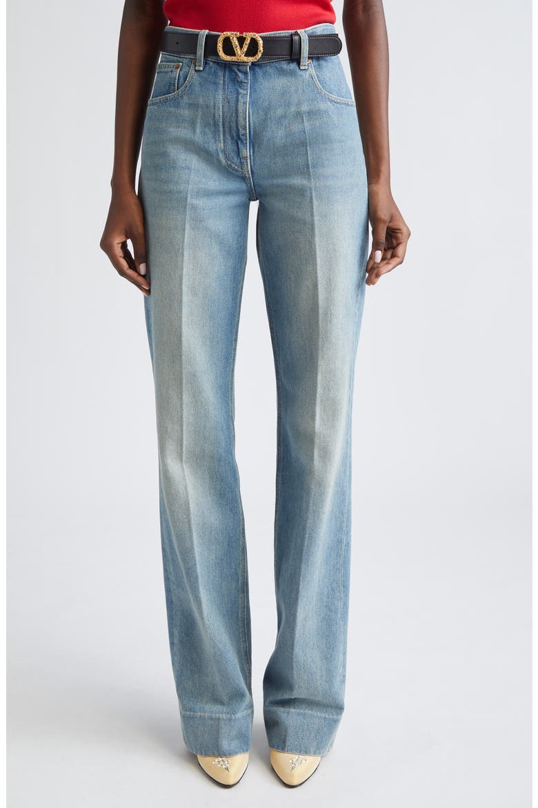 Straight Leg Jeans, Main, color, MEDIUM BLUE