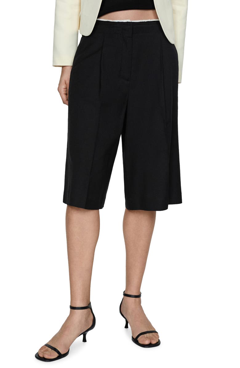 MANGO Pleated Bermuda Shorts, Main, color, 