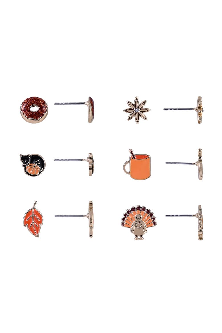 Thanksgiving 6 Pair Earring Set, Alternate, color, Orange