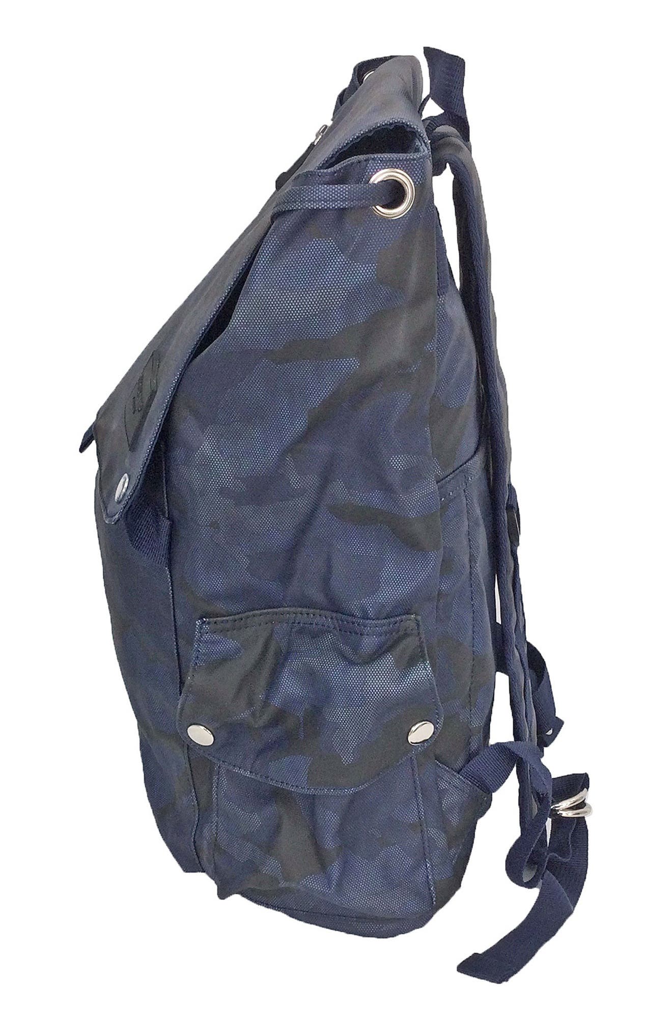 Flapover Camo Backpack, Alternate, color, NAVY