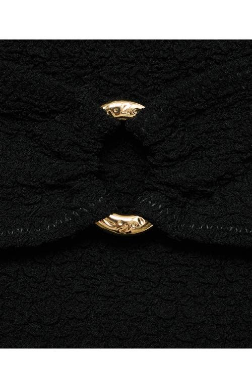 Mango Textured Bikini Bottoms In Black