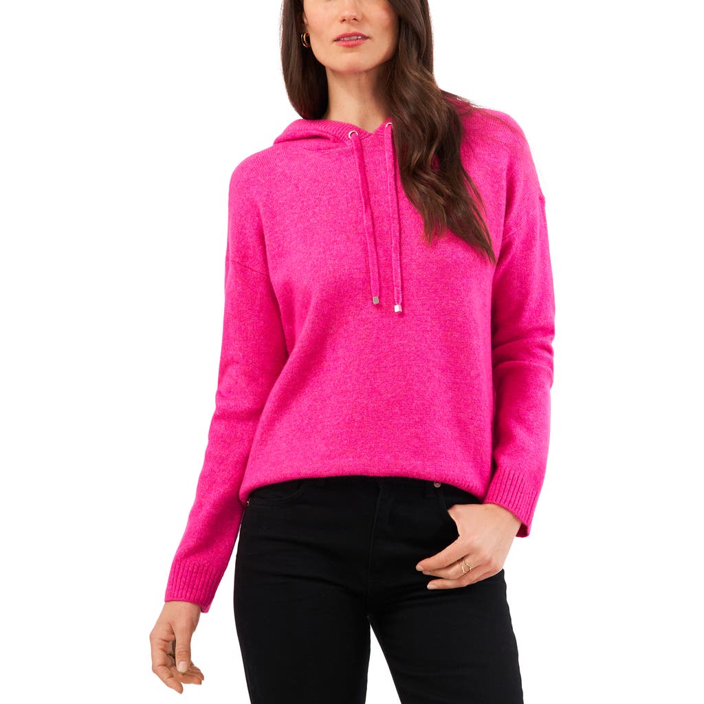 Vince Camuto Jersey Knit Hooded Sweater In Pink
